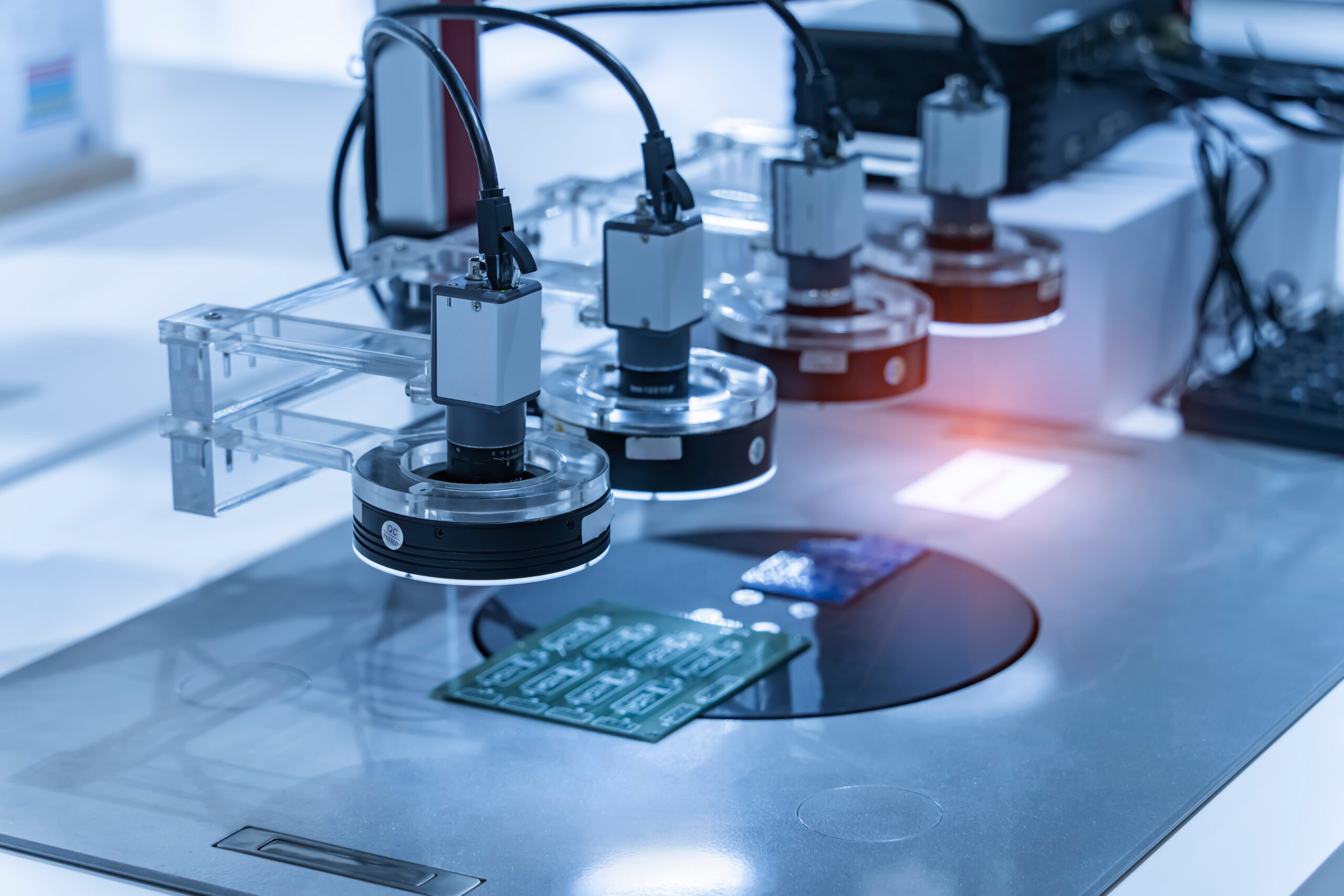 automatic robot vision sensor camera system in intellegence pcb factory
